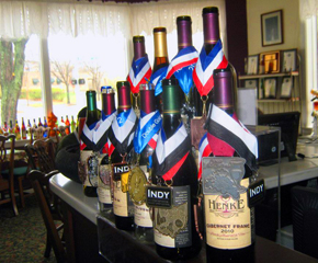 wine bottles with medals